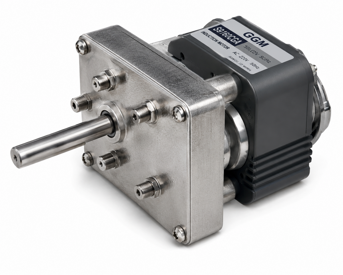 GGM KGH Gearhead for KA61 Shaded-Pole Motors (□60, F-Type, 1/15–1/220)