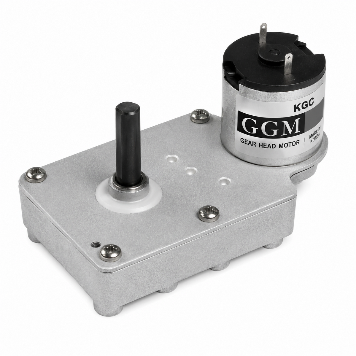 GGM KGE-3429-P1 F-Type Offset Geared DC Motor (DC 12V, 9500rpm base, 18 ratios 1/22-1/687)