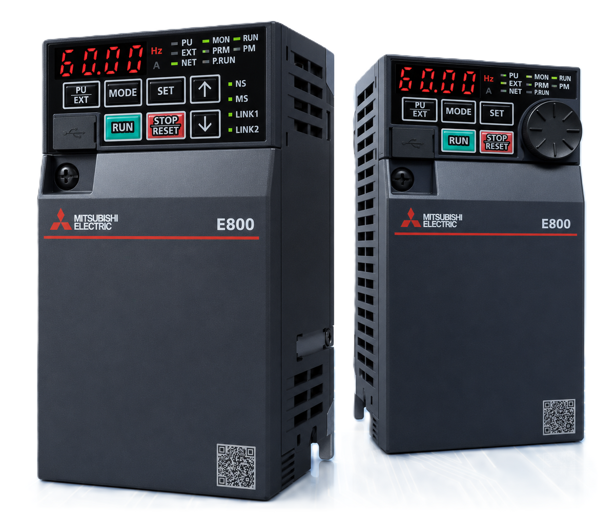 Mitsubishi Electric FR-E840 Compact Inverter (3-Phase 400V, 0.4–22kW, Safety Communication SIL3/PLe)