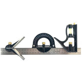 BlueTec BD-45180 Steel Ruler Combination Square Set