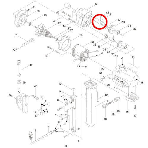 KEYANG 2023018 Spare Parts Spindle