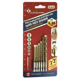 CLEVELAND 6PSet HSS Coated Drill Set (Hex Shank)