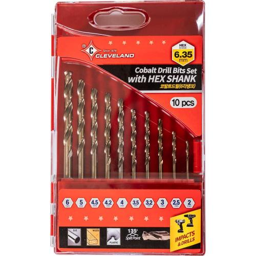 CLEVELAND 10PSet Cobalt Drill Set (Hex Shank)