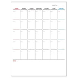 THEMUN 184-7620 Rubber Magnet Monthly Planner Whiteboard