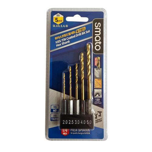 SMATO 115-9075 Drill HSS Coated Drill Set (Hex Shank)