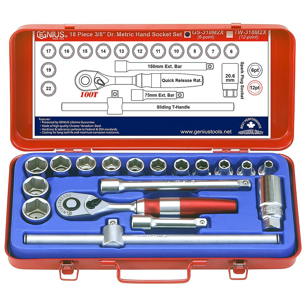 Genius Hand Socket Set GS-318M2X