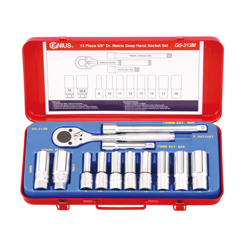 Genius Deep Hand Socket Set GD-313M