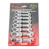 Seshin Buffalo Ratcheting Combination Wrench Flexible Stubby Set