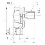 Aryung BA-K Banjo Adaptor, Male Thread (M10/M12/PT 1/8")