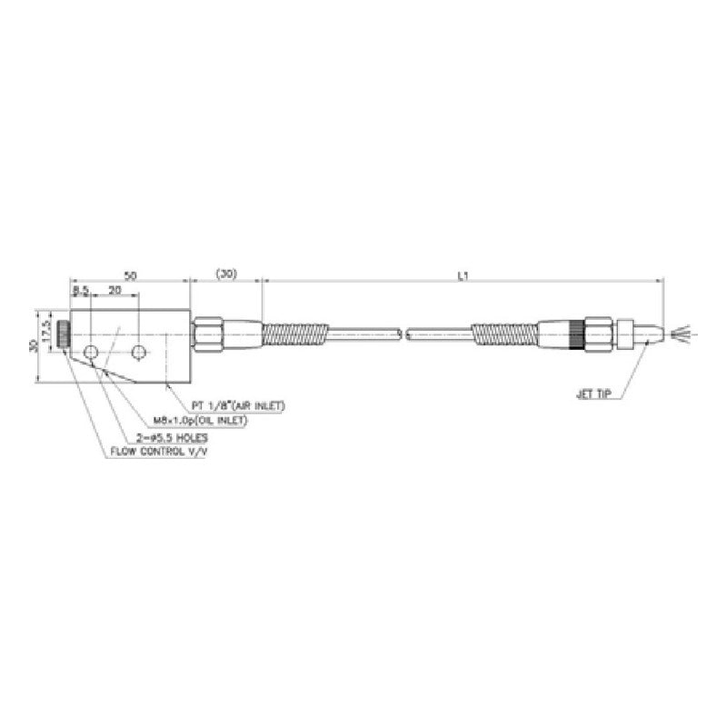 Aryung JET Nozzle for Oil Mist Lubrication (250-400 mm)