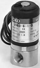 CKD Compact Direct Acting 2-Port Solenoid Valve USB3 Series (NC, Rc1/8)