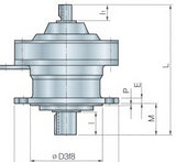Dongshin Cyclo Reducer DV Series - Vertical Single-Stage, Double Shaft (Flange Mount, Frames F08-F27)