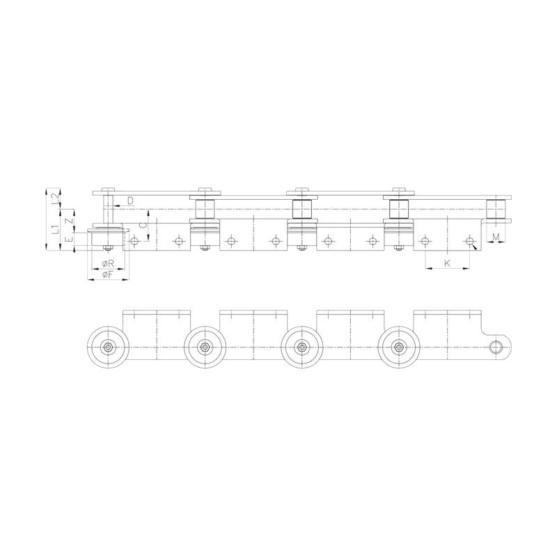Dongyang Chain Slat Conveyor Chain for Automotive Assembly Lines (VB)