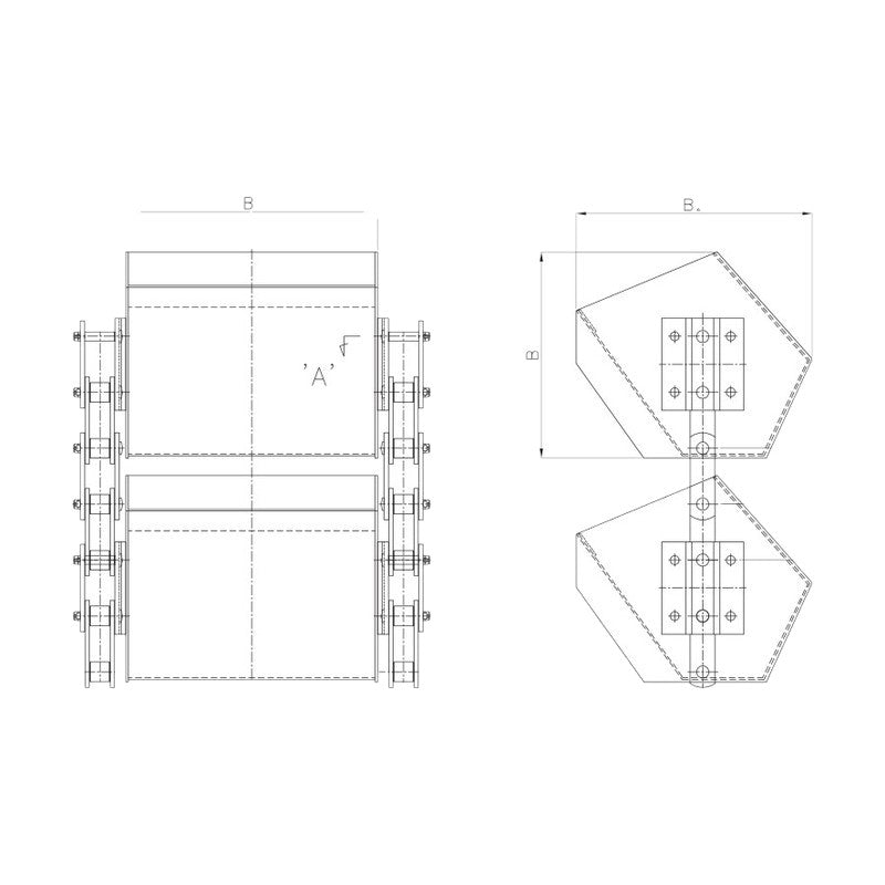 Dongyang Chain DYNB Bucket Elevator Chain with G4 Attachments
