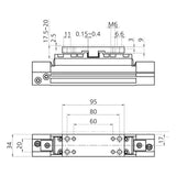 KCC RTC-BV Mounting Accessories for Rodless Cylinder (Bore 16-80)