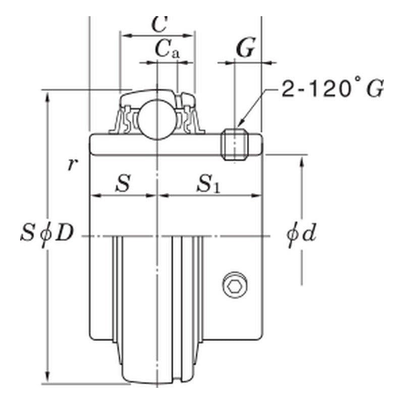 KYK UC 200 Insert Ball Bearings (Metric & Inch, Set Screw)