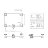 Myung Shin IPH Series Power Base Lift Guide Unit with Worm Reducer (4-Unit Set, Handle or Motor Drive)
