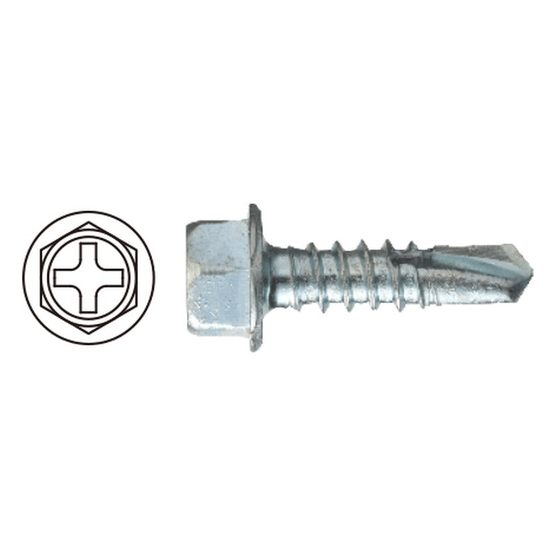 Myunghwa Metal Hex Washer Self-Drilling Screw, Phillips (20-25 mm)