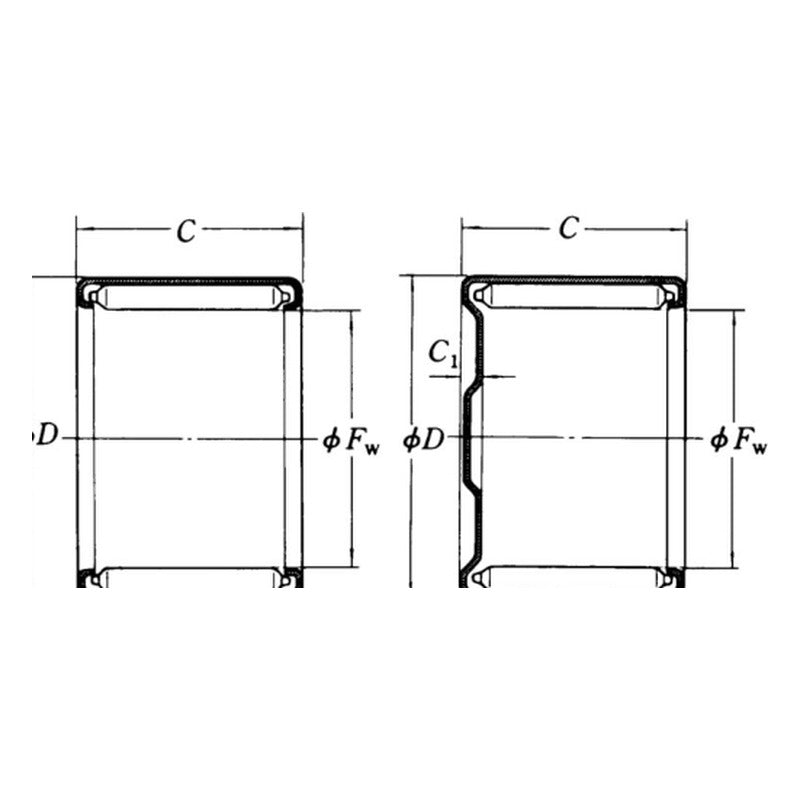 NSK F / FH / MF Full Complement Drawn Cup Needle Bearings (Fw 8-55)