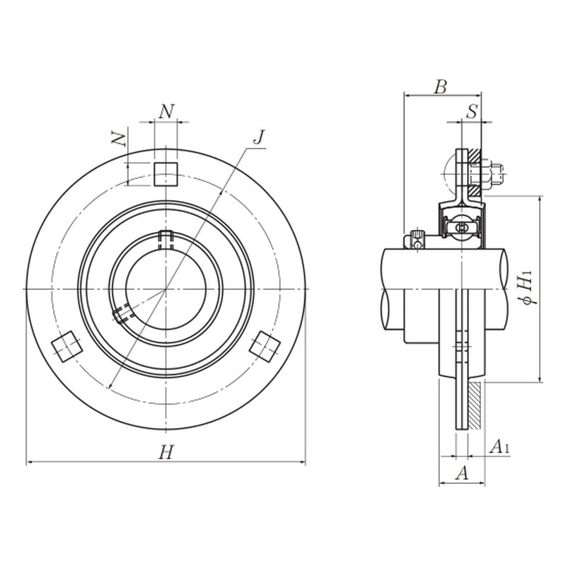 NTN ASPF2 Round Flanged Units, Pressed Steel Housing