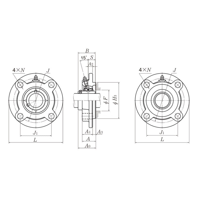 NTN UCFC2 Round Flanged Units, Cast Housing w/ Spigot