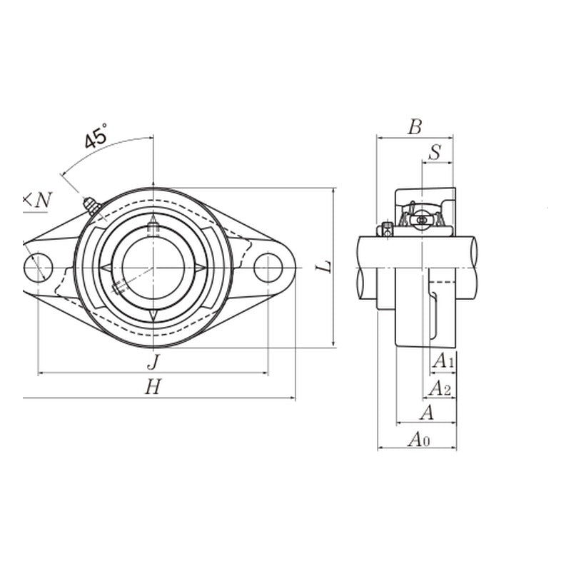 NTN UCFL2 Rhombus Flanged Units, Cast Housing