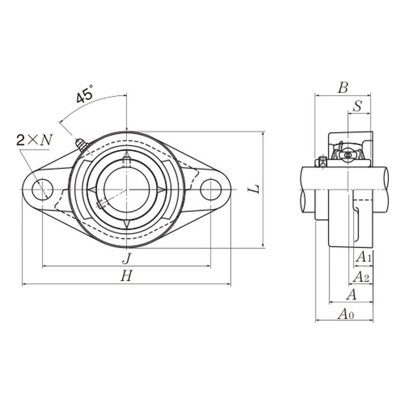NTN UCFL3 Rhombus Flanged Units, Cast Housing
