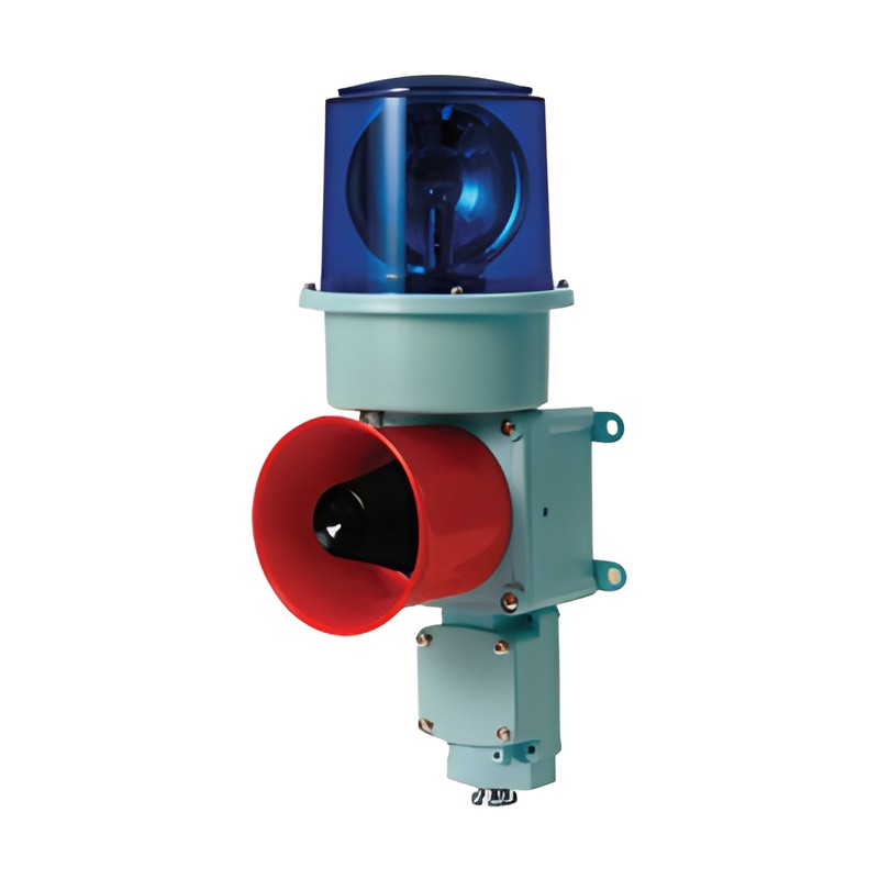 Qlight SD Bulb Revolving Beacon with Electronic Sounder, Ø150 mm, 114 dB, Wall Mount