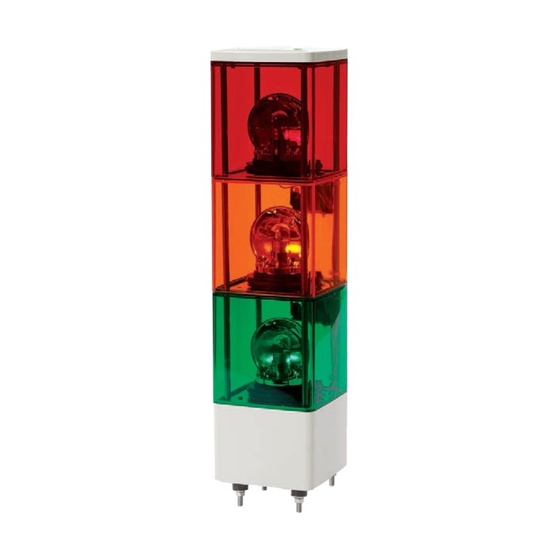 Qlight SJ 95x95mm Cube Stackable Signal Light (Bulb Revolving and LED)