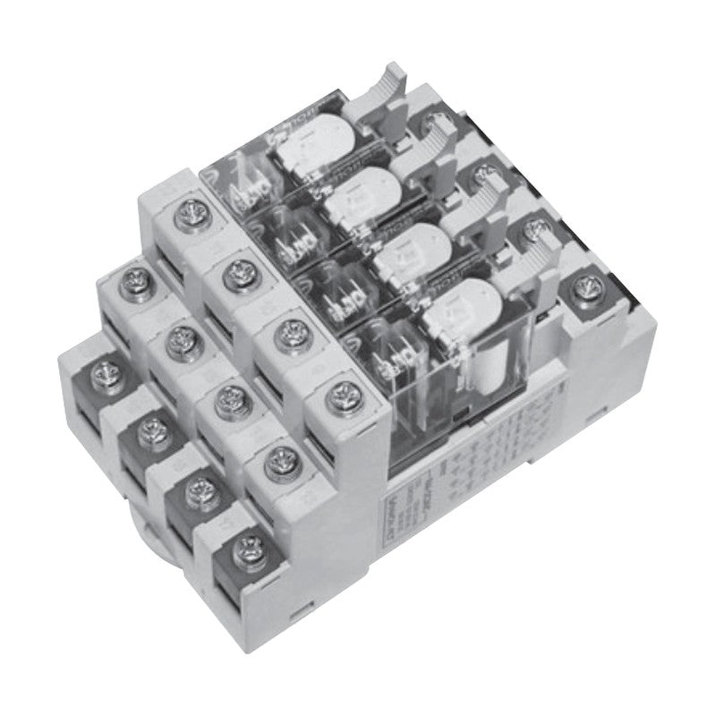 Samwon ACT R4P 4-Point Power Relay Terminal with OMRON G2R Relay, 10 A