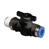 Sangah BC Male Straight Ball Valve, One-Touch Fitting, Inch Tube, NPT Thread