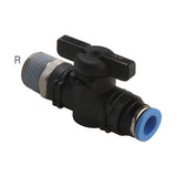 Sangah GBC Ball Valve, Male Straight, Metric Tube, R (PT) Thread