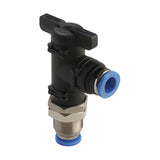 Sangah GBLM Ball Valve, One-Touch Bulkhead Union Elbow, Metric Tube