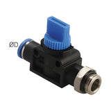 Sangah GHVFS-G Straight Hand Valve, One-Touch Metric Tube x G (PF) Thread