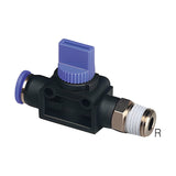 Sangah GHVSF Hand Valve, Straight Thread x Fitting, Metric Tube, R (PT) Thread
