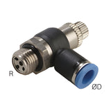 Sangah GNSE-G Speed Controller, Male Straight, Metric Tube, G (PF) Thread