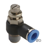 Sangah GNSE Speed Controller, Elbow, Metric Tube, R (PT) Thread