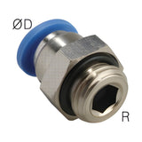Sangah GPC-G Male Straight, One-Touch Fitting, Metric Tube, G (PF) Thread