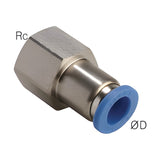 Sangah GPCF Female Straight, One-Touch Fitting, Metric Tube, Rc (PT) Female Thread