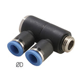 Sangah GPH(D2)-G Double Universal Elbow, One-Touch Fitting, Metric Tube, G (PF) Thread