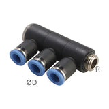 Sangah GPH(D3)-G Triple Universal Elbow, One-Touch Fitting, Metric Tube, G (PF) Thread