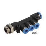 Sangah GPKD-G Male Reducer Triple Branch, One-Touch, Metric Tube, G (PF) Thread