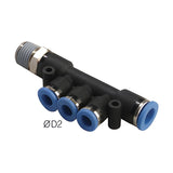 Sangah GPKD Male Reducer Triple Branch, One-Touch Fitting, Metric Tube, R (PT) Thread