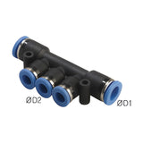 Sangah GPKG Reducer Triple Branch Union, One-Touch Fitting, Metric Tube