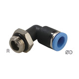 Sangah GPL-G(L) Male Elbow, One-Touch Fitting, Metric Tube, G (PF) Thread