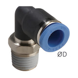 Sangah GPL(L) Male Elbow, One-Touch Fitting, Metric Tube, R (PT) Thread