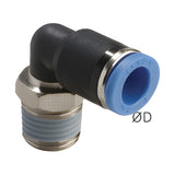 Sangah GPL Male Elbow, One-Touch Fitting, Metric Tube, R (PT) Thread