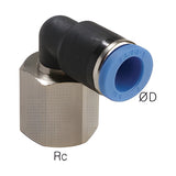 Sangah GPLF Female Elbow, One-Touch Fitting, Metric Tube, Rc (PT) Female Thread
