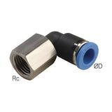 Sangah GPLF-G Female Elbow, One-Touch Fitting, Metric Tube, G (PF) Thread