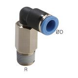 Sangah GPLL Extended Male Elbow, One-Touch Fitting, Metric Tube, R (PT) Thread